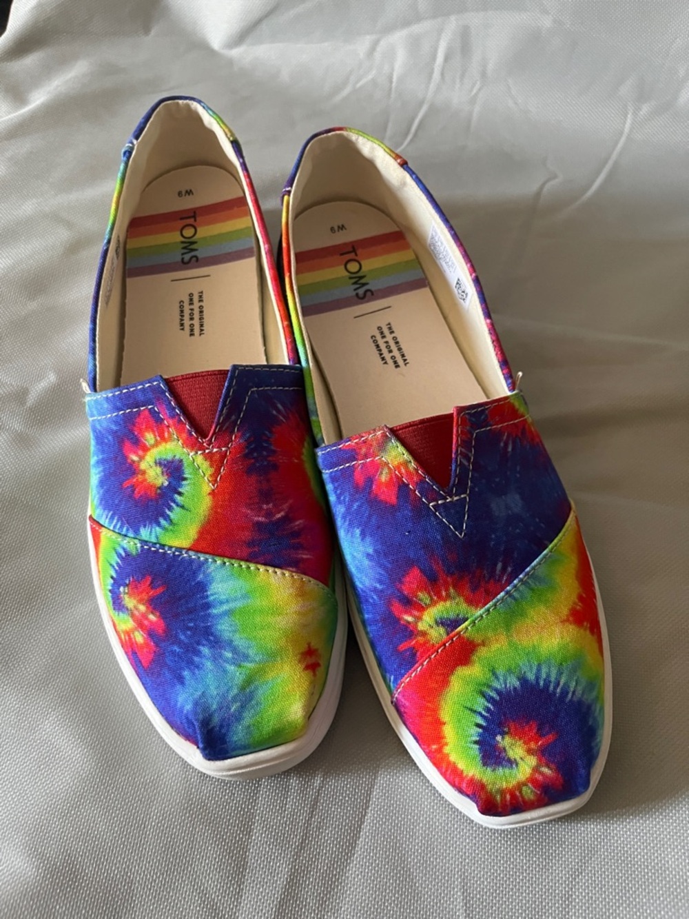 Toms Rainbow Tie-Dye Slip-On Flats - Multicolor Canvas
